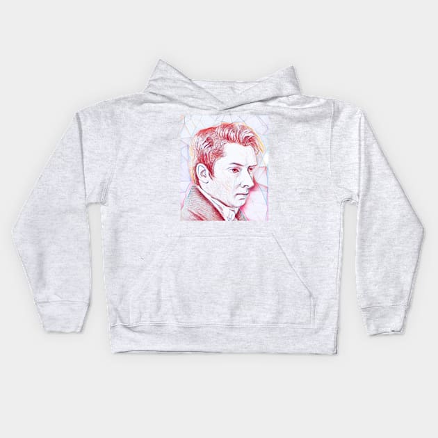 William Hazlitt Portrait | William Hazlitt Artwork | Line art Kids Hoodie by JustLit